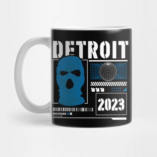 Retro Detroit Villains Blue Ski Mask // Urban Streetwear Style Mug